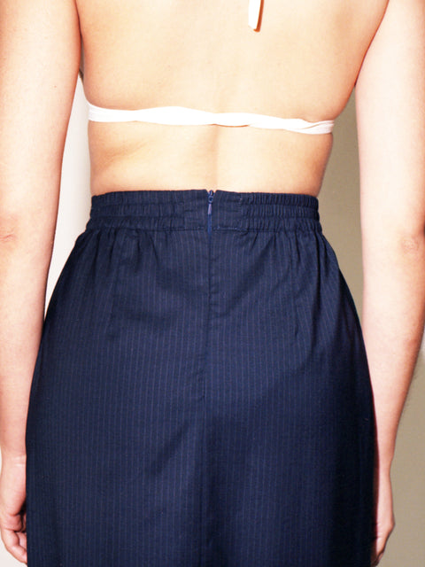 Two Slit Zip Skirt, Dark Navy